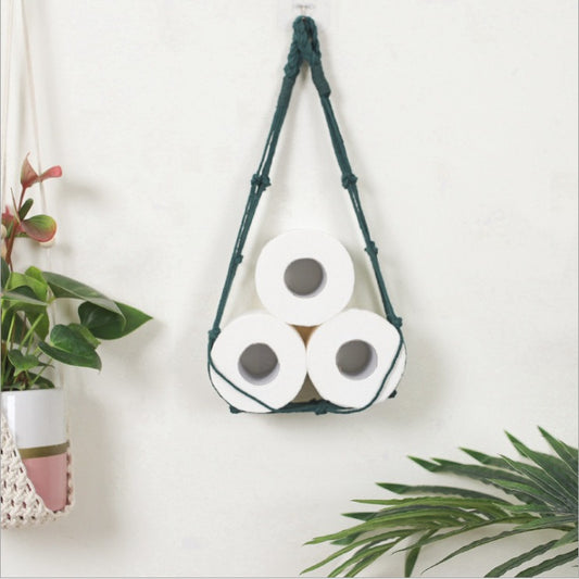 Living room wall hanging paper bag, paper roll, cotton rope storage, hanging bag, magazine and book storage